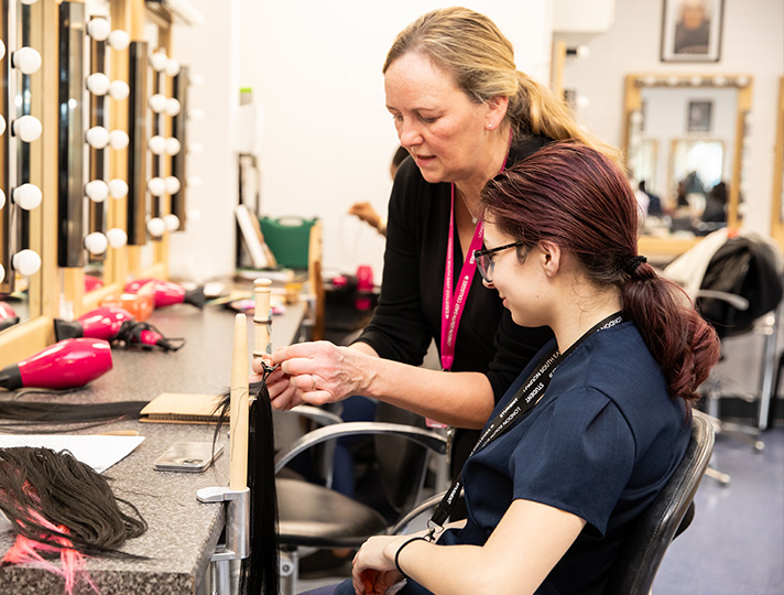 Students in the Hair Salon