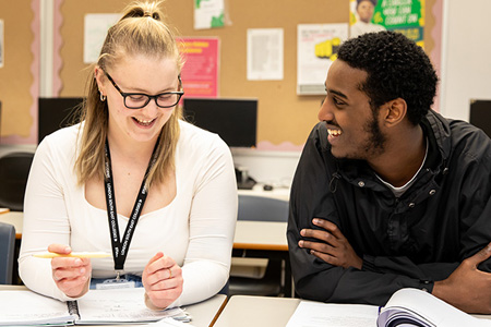 Students working together in the classroom